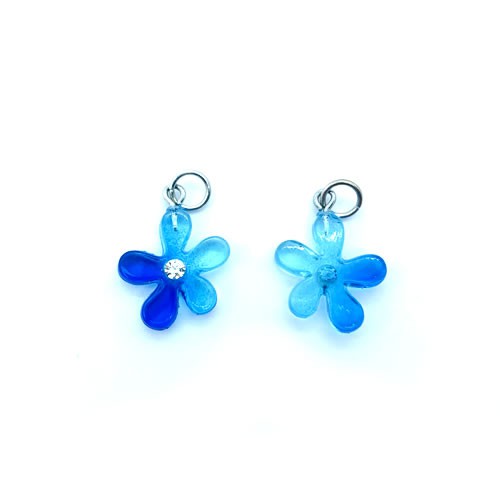Acrylanhänger, Blume, Blau, 1 Stück