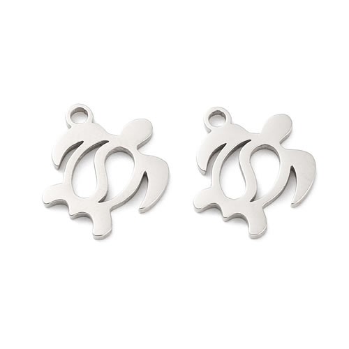 Anhänger, Wasserschildkröte, 13mm, 316 Edelstahl, 1 Stück