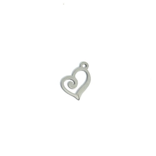 Anhänger, Herz filigran, 304 Edelstahl, 13mm, 1 Stück