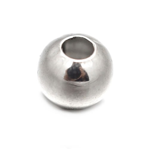 Perle, Rund, 4mm, 304 Edelstahl, 10 Stück