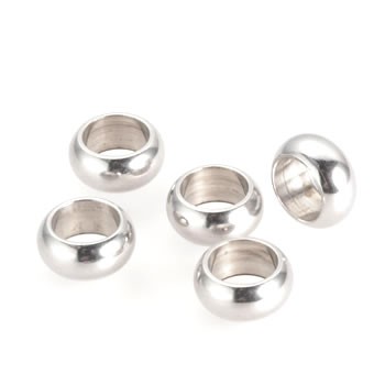 Perle, Ring, 304 Edelstahl, 5x2mm, 10 Stück