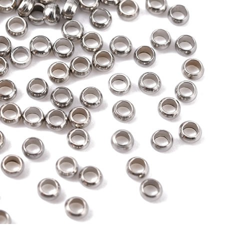 Perle, Mini Rondell, 304 Edelstahl, 2mm, 50 Stück