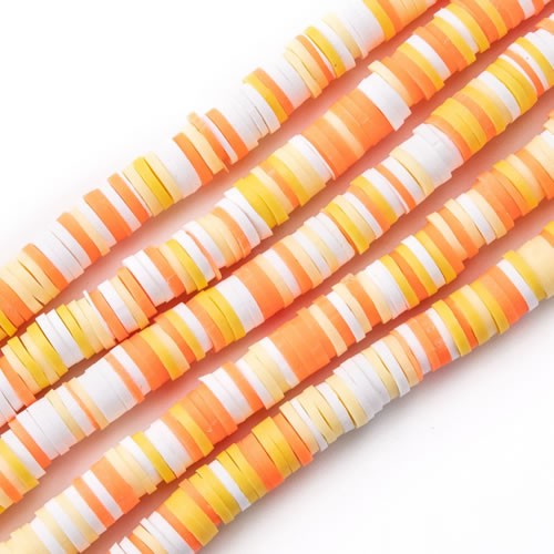 Polymer Clay, Heishi Perle, Champagne Yellow, 1 Strang