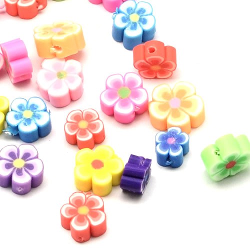 Polymer Clay, Blütenmix, 30 Stück