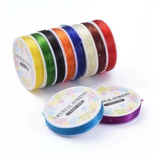 Gummiband, Elastisch, 1mm, Farbmix, 10 Rollen