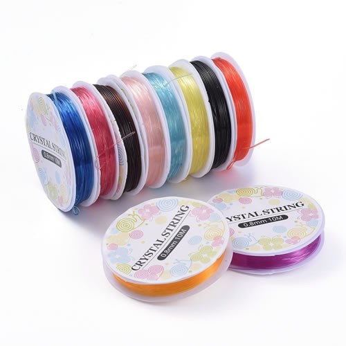 Gummiband, Elastisch, 0,8mm, Farbmix, 10 Rollen