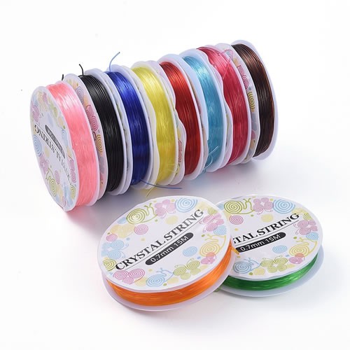 Gummiband, Elastisch, 0,7mm, Farbmix, 10 Rollen