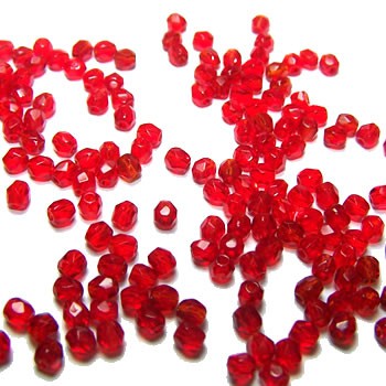 Glasschliffperle FP, Siam Ruby, 3mm, 100 Stück