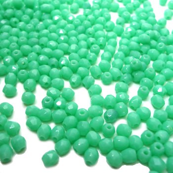 Glasschliffperle FP, Green Turquoise, 3mm, 100 Stück