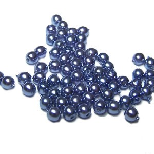 Wachs-Glasperle, Pearl Renaissance, Blau/Glanz, 3mm, 200 St
