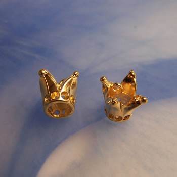 Gold-Crown-Charm, Krone, Froschkrone, Goldfarben, 1 Stück