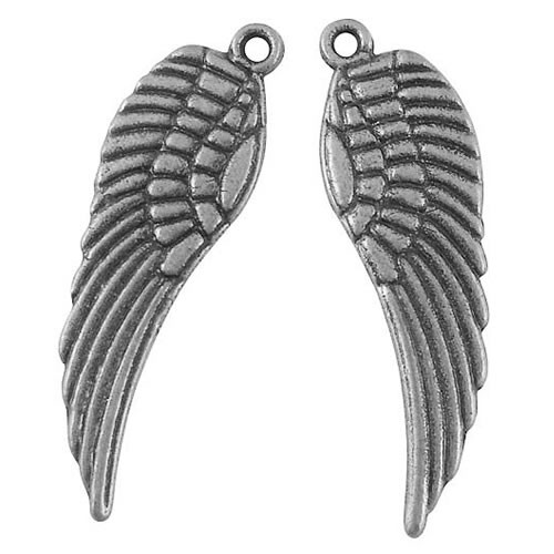 Metallanhänger Flügel, Antiksilberfarben, 30mm, 1 Stück