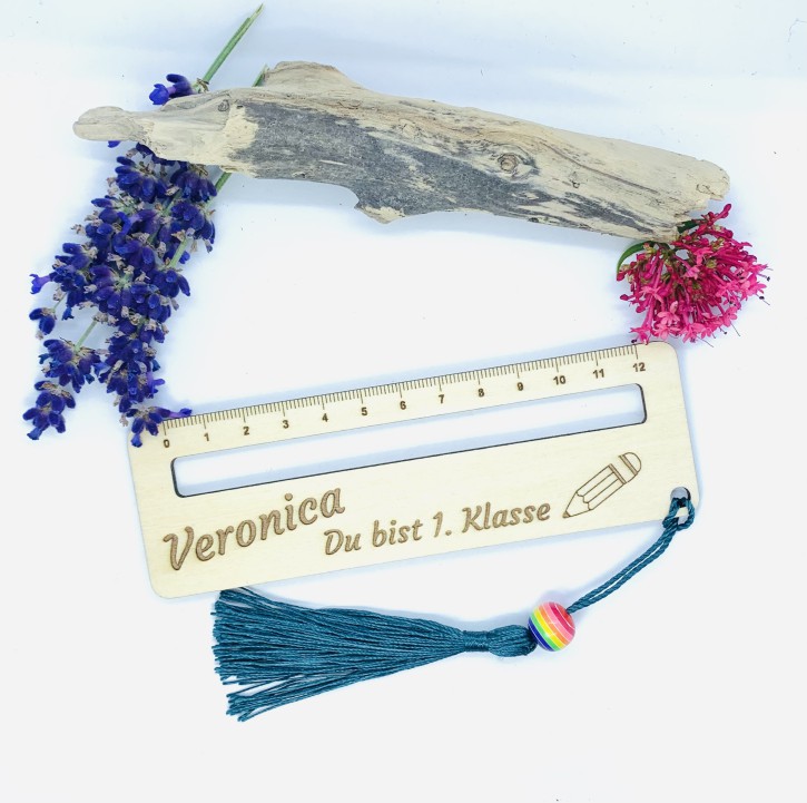 Lesezeichen, Lesehilfe, Lineal, Individualisierbar, Stift, 1 Stück