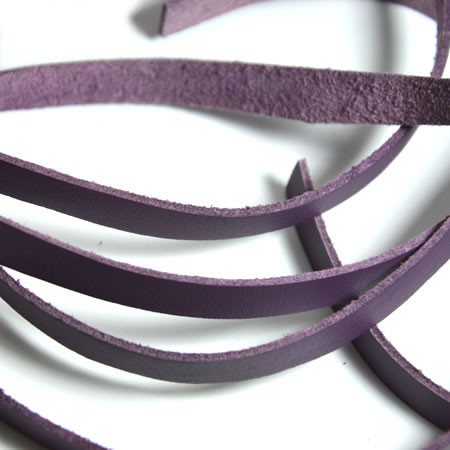 Kunstlederband, Flach, Violett, 10mm, 95cm