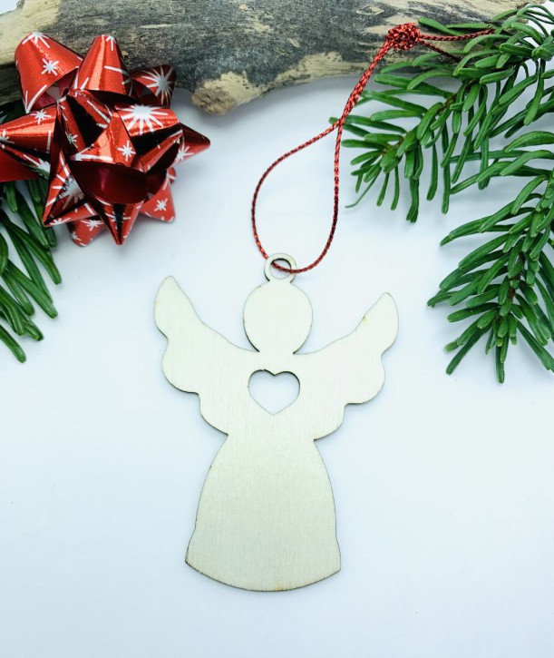 Karte, Weihnachten, Engel mit Herz, 1 Stück