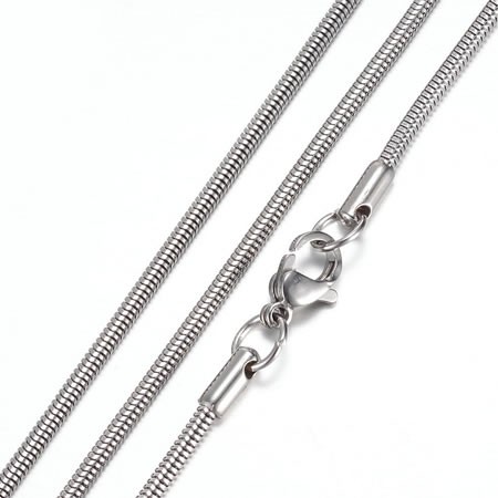 Collier, Schlangenkette, 304 Edelstahl, 49,5cm, Stärke: 2mm, 1 Stück