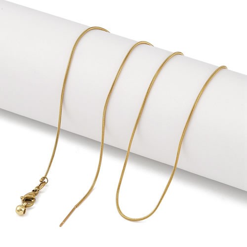 Collier, Schlangenkette, 304 Edelstahl, 18K verg., 50,8cm, 1 Stück
