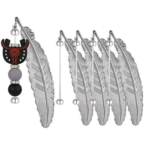 Lesezeichen, Beperlbar, Feder, 1 Stück Lesezeichen, Beperlbar, Feder, 1 Stück