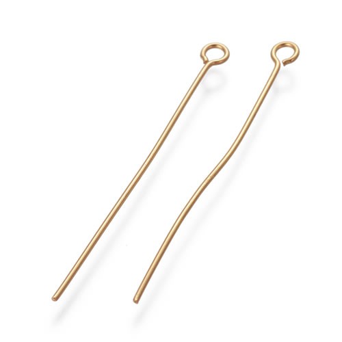 Kettelstift, 304 Edelstahl, 18K vergoldet, 40x0,7mm, 20 Stück