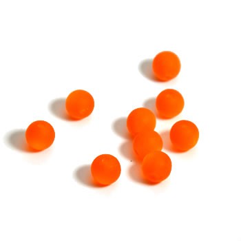 Plasticbead, Orange, Matt, 12mm, 10 Stück