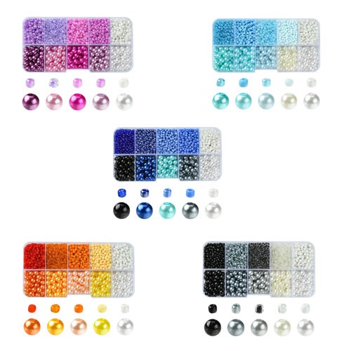 Perlenset, verschiedene Farben, 1 Set