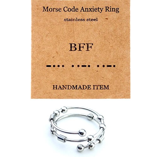 Morsecode Ring, BFF, Drehbar, 304 Edelstahl, 1 Stück