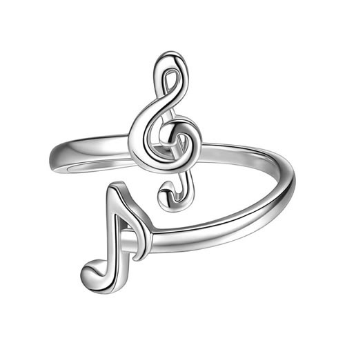 Ring, Note & Violinschlüssel, 925 Sterling Silber, 1 Stück