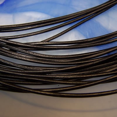 Ziegenlederband, Schwarz, 1,5mm, 1 Meter