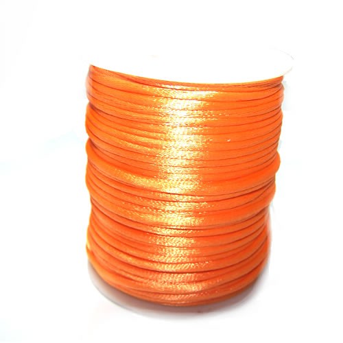 Satinkordel, Lachs/Orange, Glänzend, 2mm, 1 Meter