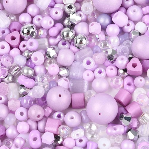 SeedBeads, Perlen-Mix, Lilatöne, 1 Packung