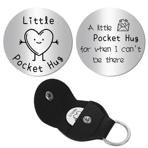 Schlüsselanhänger, Glücksmünze, Pocket Hug, Herz, 1 Stück