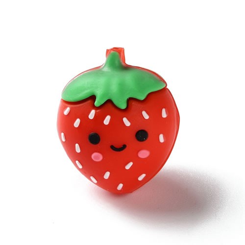 Silikonperle, Erdbeer, 3D, 1 Stück