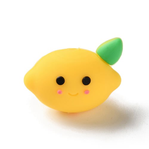 Silikonperle, Zitrone, 3D, 1 Stück