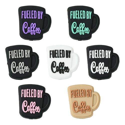 Silikonperle, Kaffeetasse, Fueled by Coffee, 1 Stück