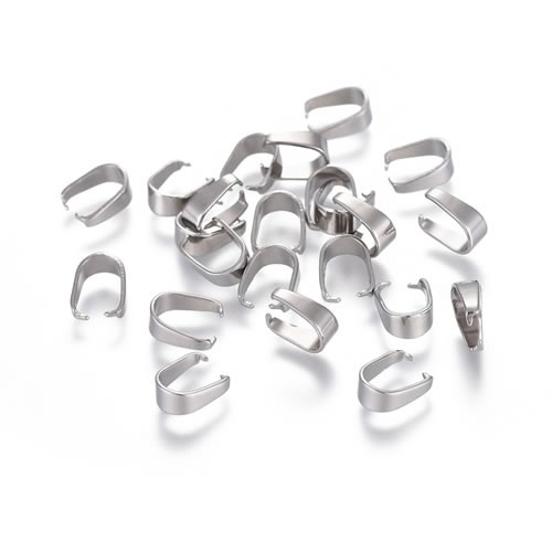 Anhängerschlaufe, 201 Edelstahl, 6,5mm, 10 Stück