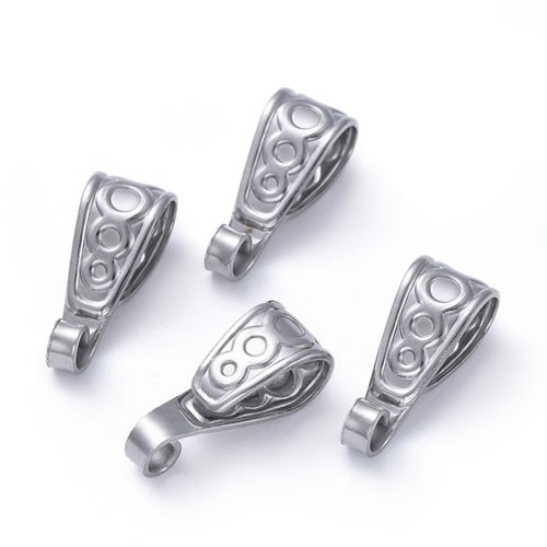Anhängerschlaufe, 304 Edelstahl, Verziert, 15mm, 1 Stück