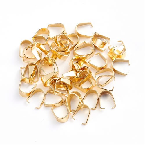 Anhängerschlaufe, 201 Edelstahl, 18K verg., 6,5mm, 1 Stück