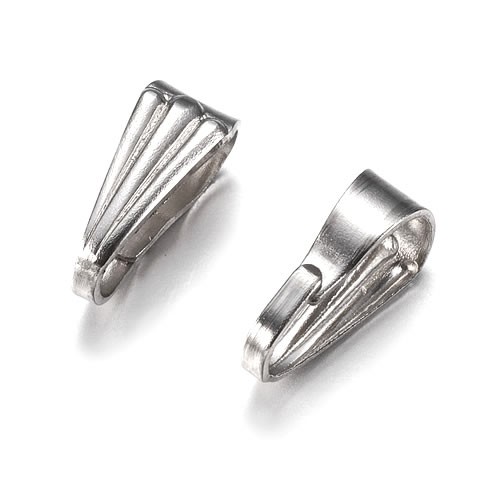 Anhängerschlaufe, Verziert, 304 Edelstahl, 8,5mm, 10 Stück