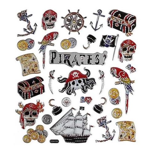 Fancy Sticker, 15x16,5 cm, Piraten, 1 Blatt