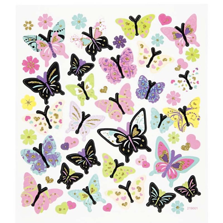 Papiersticker, 15x16,5 cm, Schmetterlinge, 1 Blatt