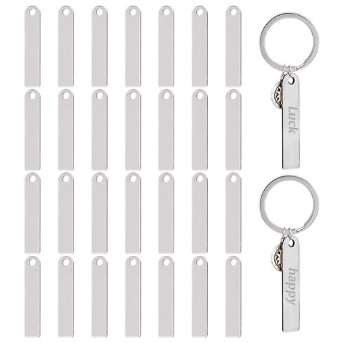 Blanko Tag, Schlüsselanhänger, 49mm, 201 Edelstahl, 1 Stück