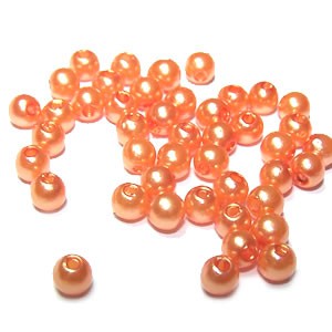 Wachsperle, Orange, 4mm, 100 Stück