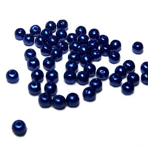 Wachsperle, Dkl. Blau, 3mm, 200 Stück