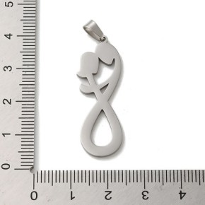 Anhänger, Infinity Paar, 304 Edelstahl, 1 Stück