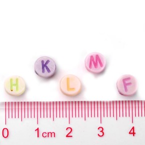 Acrylperlen, Buchstaben, A-Z, Pastell, 7mm, A