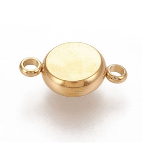 Verbinder, Cabochon, 304 Edelstahl, Golden, 14mm, 1 Stück