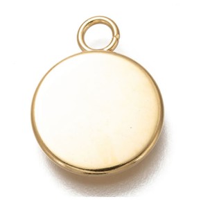 Anhänger, Cabochon, Fassung, 10x8x1,5mm, 18K verg., 1 Stück