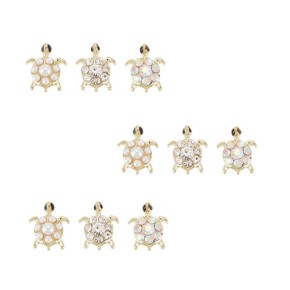 Schildkröten-Cabochon, 10x8mm, Goldfarben, 3 Stück