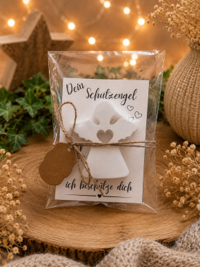 Deko, Gips, Schutzengel, Klein, 1 Paar
