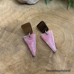 Ohrstecker, Holz, Trapeze, 304 Edelstahl, 1 Paar